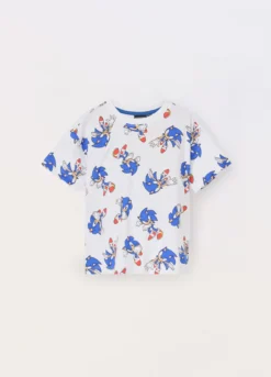 T-shirt Sonic in jersey di puro cotone bambino