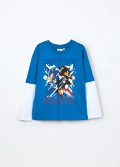 T-shirt Sonic in jersey di puro cotone bambino