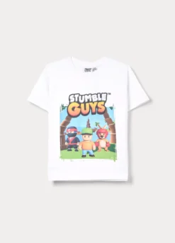 T-shirt Stumble Guys in jersey di puro cotone bambino