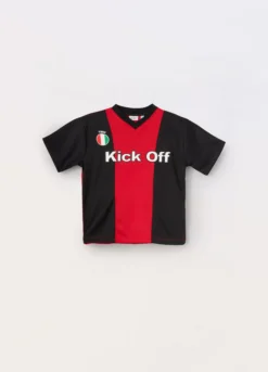 T-shirt calcio a righe bambino