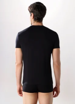 T-shirt collo a V in cotone stretch uomo