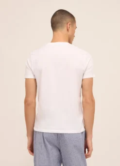 T-shirt collo a V in puro cotone uomo