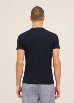 T-shirt collo a V in puro cotone uomo