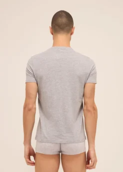 T-shirt collo a V in puro cotone uomo