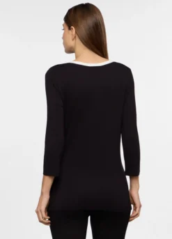 T-shirt con scollo a barchetta stretch donna
