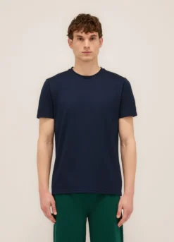 T-shirt girocollo effetto piquet uomo