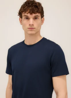 T-shirt girocollo effetto piquet uomo
