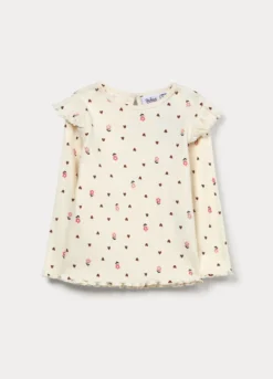 T-shirt girocollo in costina di puro cotone bimba