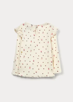 T-shirt girocollo in costina di puro cotone bimba