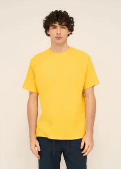T-shirt girocollo in cotone e lino uomo