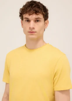 T-shirt girocollo in cotone fiammato uomo