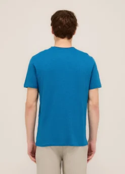 T-shirt girocollo in cotone fiammato uomo
