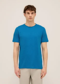 T-shirt girocollo in cotone fiammato uomo