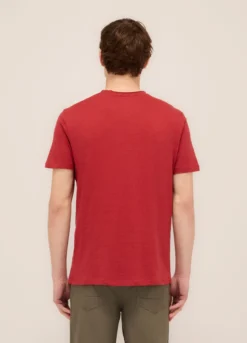 T-shirt girocollo in cotone fiammato uomo