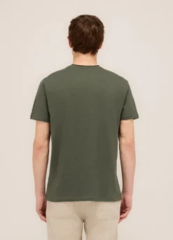 T-shirt girocollo in cotone fiammato uomo