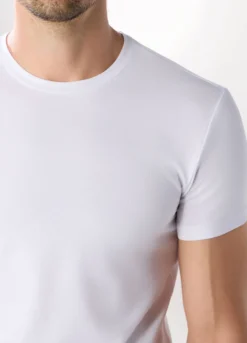 T-shirt girocollo in cotone stretch uomo