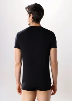 T-shirt girocollo in cotone stretch uomo