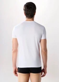 T-shirt girocollo in cotone stretch uomo