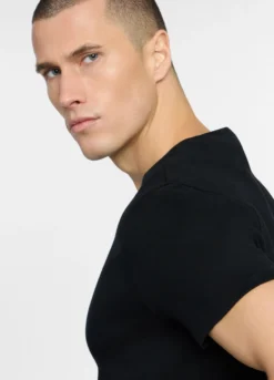 T-shirt girocollo in interlock di cotone uomo