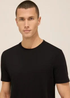 T-shirt girocollo in jersey di puro cotone uomo
