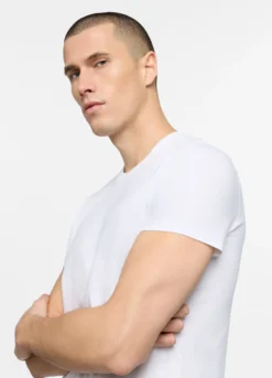 T-shirt girocollo in jersey di puro cotone uomo