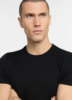T-shirt girocollo in jersey di puro cotone uomo