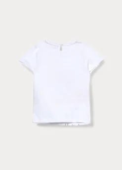 T-shirt girocollo in jersey di cotone stretch bimba