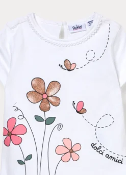 T-shirt girocollo in jersey di cotone stretch bimba