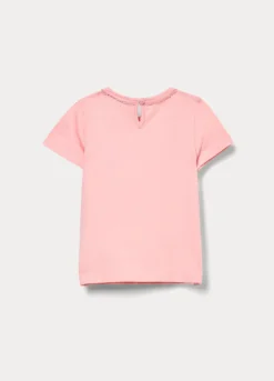 T-shirt girocollo in jersey di cotone stretch bimba