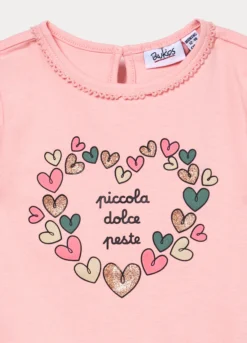 T-shirt girocollo in jersey di cotone stretch bimba