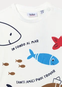 T-shirt girocollo in jersey di puro cotone bimbo