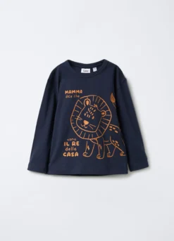 T-shirt girocollo in jersey di puro cotone bimbo