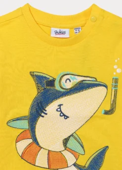 T-shirt girocollo in jersey di puro cotone bimbo