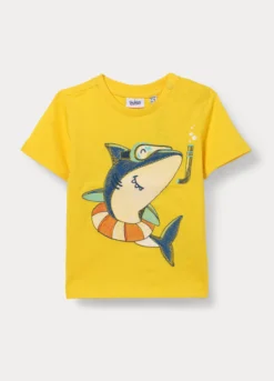 T-shirt girocollo in jersey di puro cotone bimbo