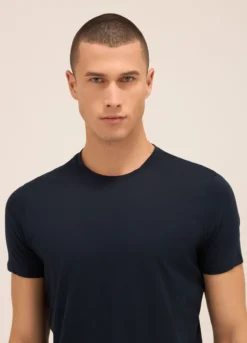 T-shirt girocollo in puro cotone uomo