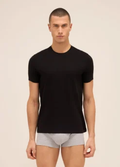 T-shirt girocollo in puro cotone uomo