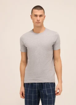 T-shirt girocollo in puro cotone uomo