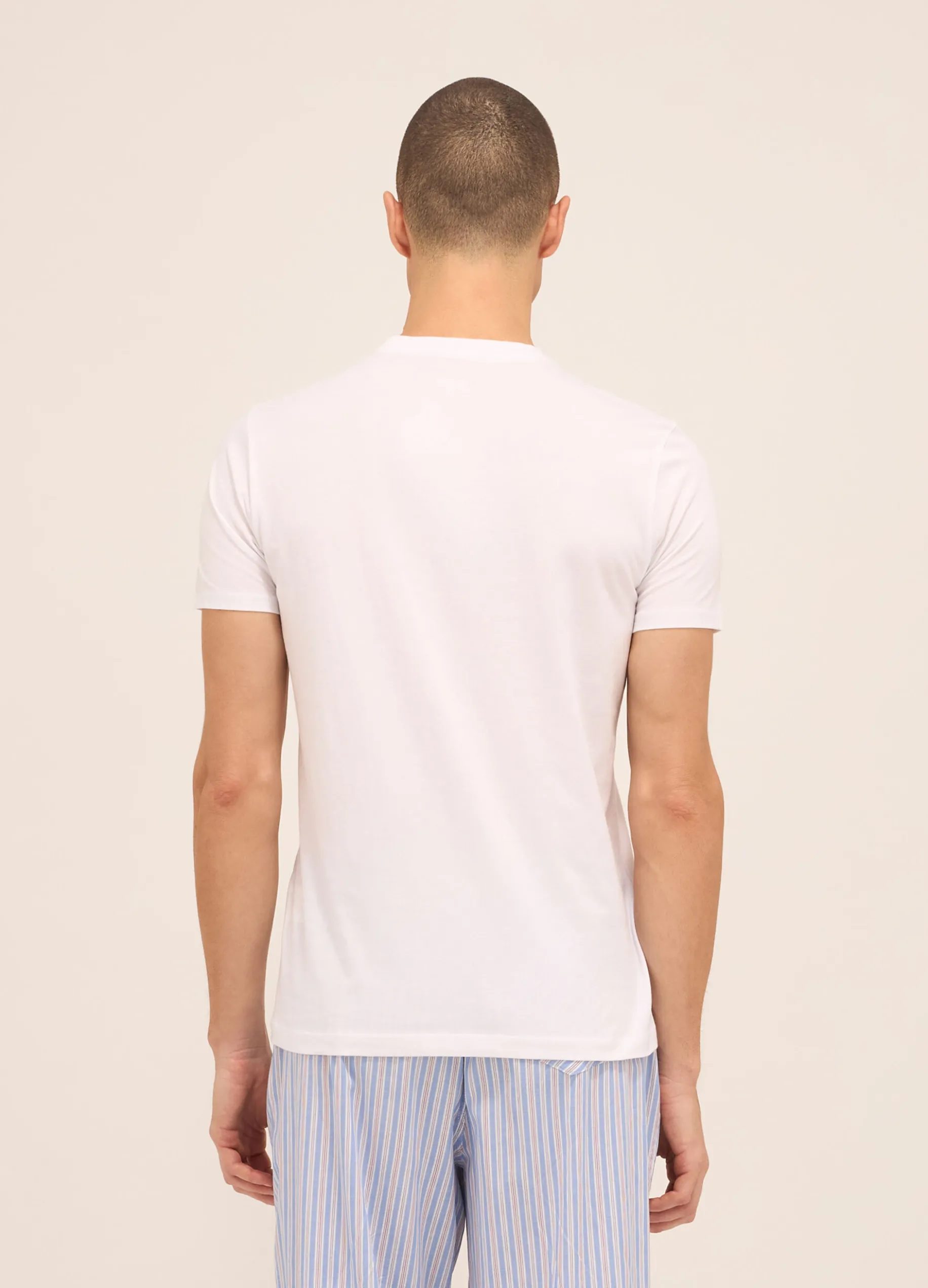 T-shirt girocollo in puro cotone uomo
