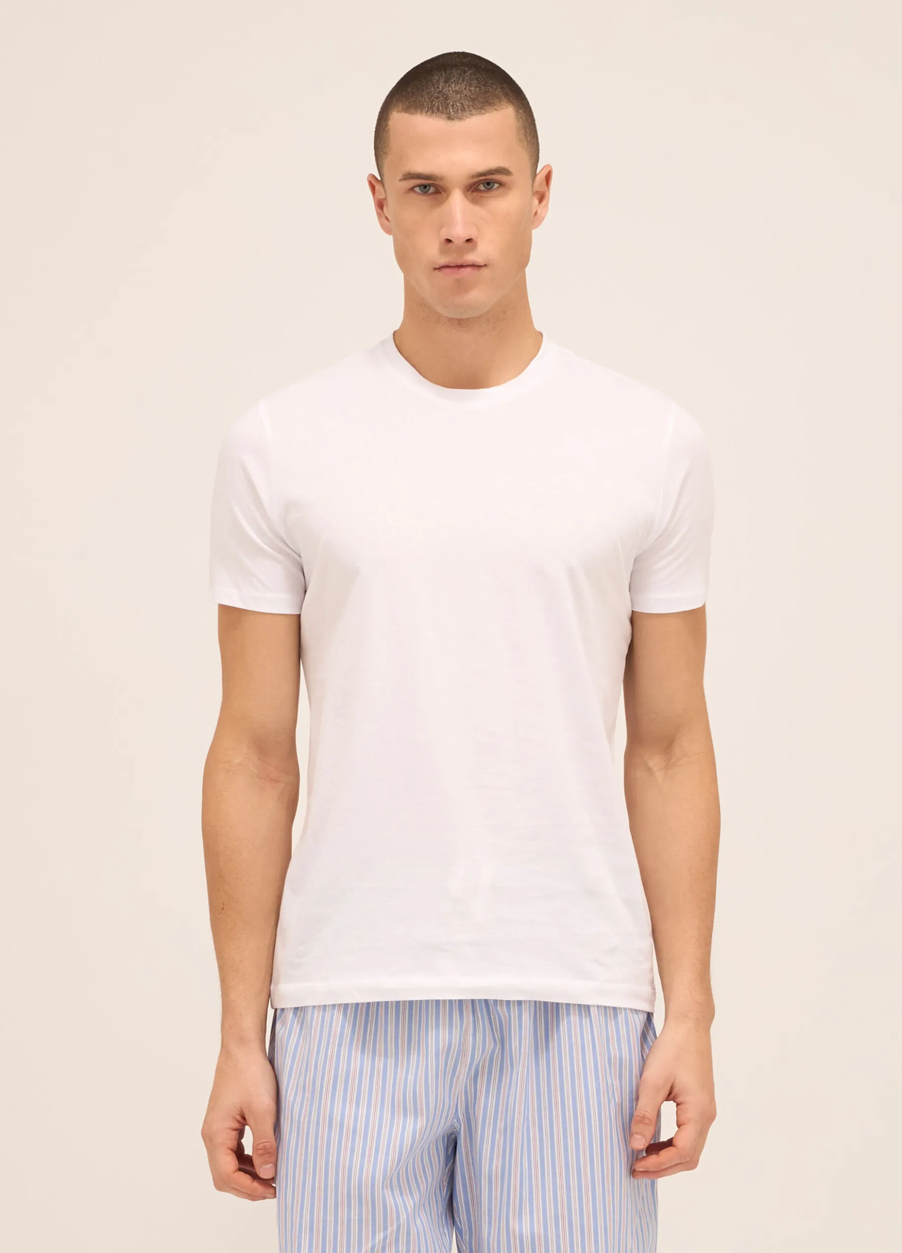 T-shirt girocollo in puro cotone uomo
