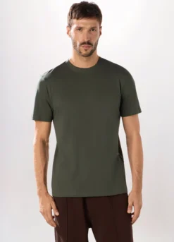 T-shirt girocollo slim fit in cotone uomo