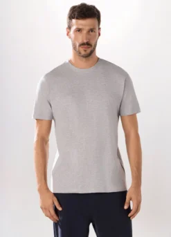 T-shirt girocollo slim fit in cotone uomo