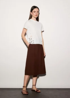T-shirt girocollo stretch donna