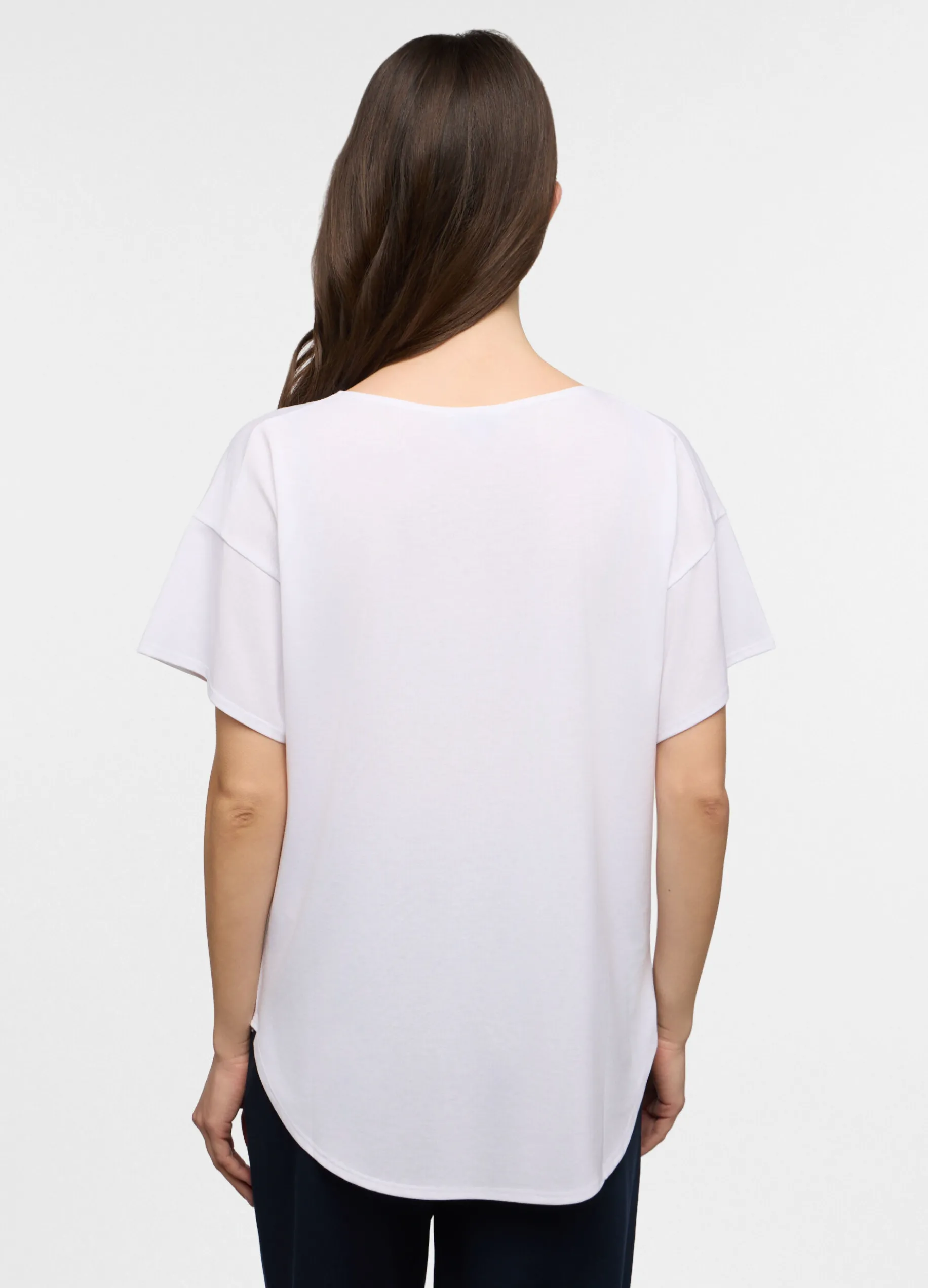 T-shirt girocollo stretch donna