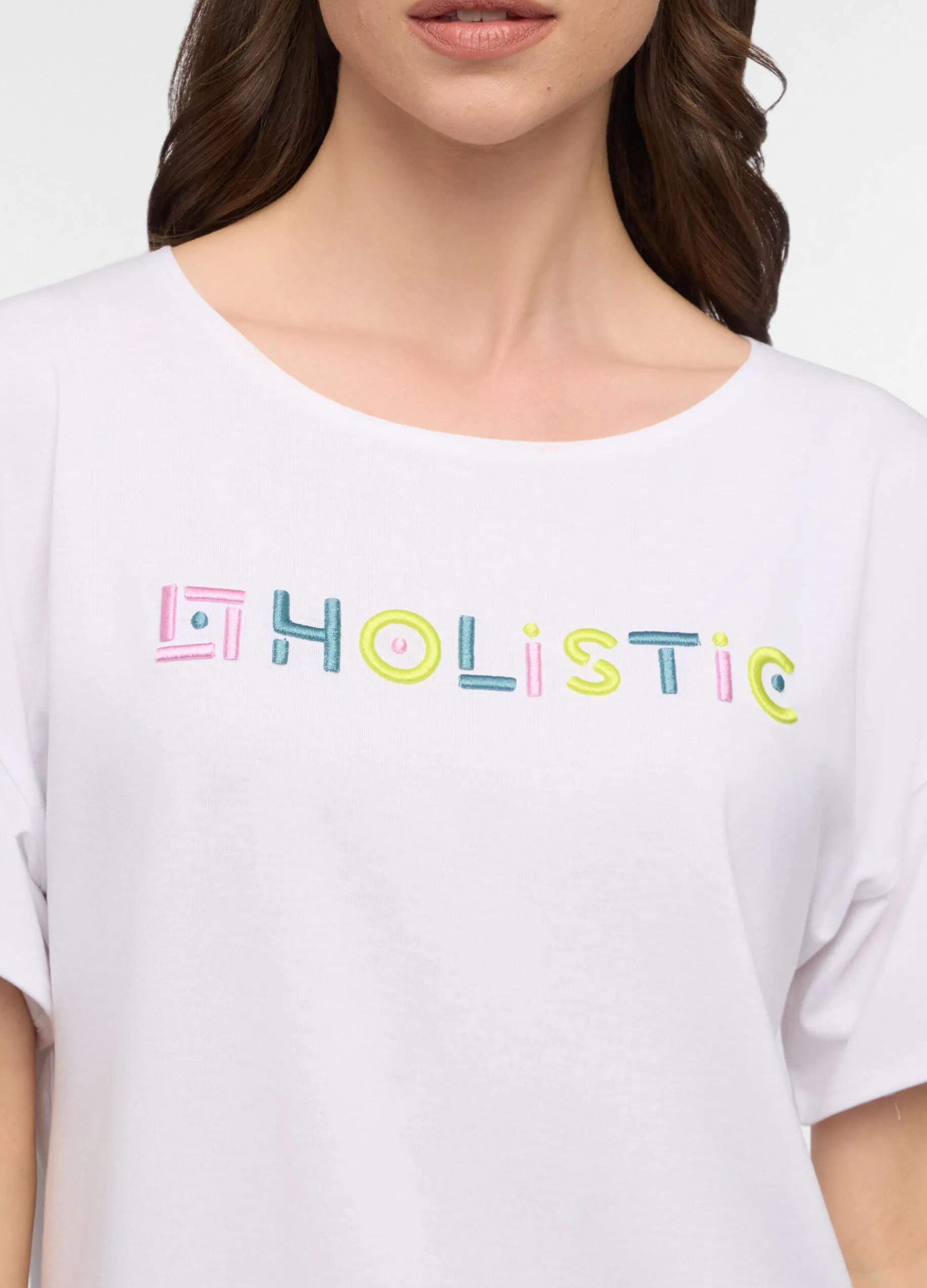 T-shirt girocollo stretch donna