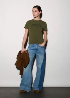 T-shirt girocollo stretch donna