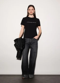 T-shirt girocollo stretch donna