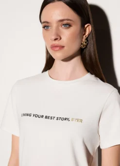 T-shirt girocollo stretch donna