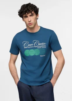 T-shirt in cotone con stampa Tennis uomo