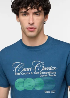 T-shirt in cotone con stampa Tennis uomo