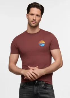 T-shirt in jersey con stampa sunset uomo